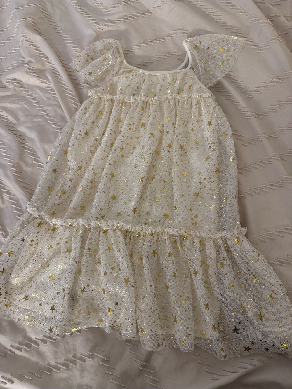 The Children's Place Ivory Tulle Dress with Gold Stars - Picture 1 of 9